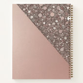 Elegante Roze Gouden Monogram Notitieboek (Achterkant)