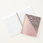 Elegante Roze Gouden Monogram Notitieboek (Binnen)
