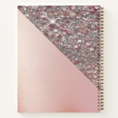 Elegante Roze Gouden Monogram Notitieboek (Achterkant)