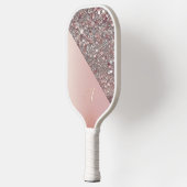 Elegante Roze Gouden Monogram Pickleball Paddle (Links)