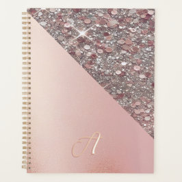 Elegante Roze Gouden Monogram Planner