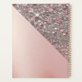 Elegante Roze Gouden Monogram Planner (Achterkant)