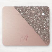 Elegante Roze Gouden Monogram Planner Muismat (Voorkant)