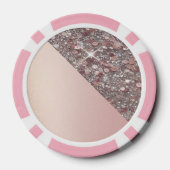 Elegante Roze Gouden Monogram Poker Chips (Achterkant)