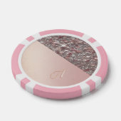 Elegante Roze Gouden Monogram Poker Chips (Enkel)