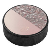 Elegante Roze Gouden Monogram Puck (3/4)