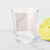 Elegante Roze Gouden Monogram Shot Glas (Achterkant)