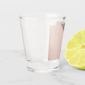 Elegante Roze Gouden Monogram Shot Glas (Links)