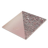 Elegante Roze Gouden Monogram Tegeltje (Zijkant)