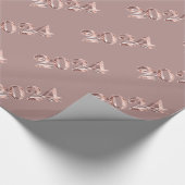 Elegante Roze Gouden Nummers Gelukkig Nieuwjaar 20 Cadeaupapier (Hoek)