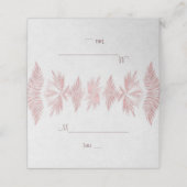 Elegante Roze Gouden Palmbladeren Bruiloft Plaatskaartje (Buitenkant ongevouwen)