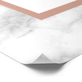 Elegante roze gouden palmboom marmeren huwelijkson poster (Hoek)