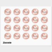 Elegante Roze Gouden Pastel Roze Monogram Naam Ronde Sticker (Vel)
