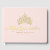 Elegante Roze Gouden Quinceanera  Gastenboek (Voorkant)
