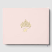 Elegante Roze Gouden Quinceanera  Gastenboek (Achterkant)