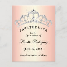 Elegante Roze Gouden Quinceanera Save The Date
