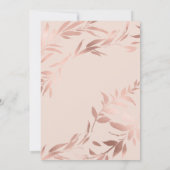 Elegante Roze Gouden Roze Bloemige Bladeren Zoete  Kaart (Achterkant)