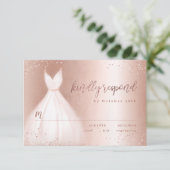 Elegante roze gouden roze jurk quinceañera RSVP (Staand voorkant)