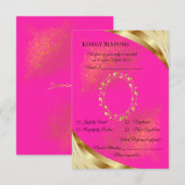 Elegante Roze & Gouden RSVP Kaart (Voorkant / Achterkant)