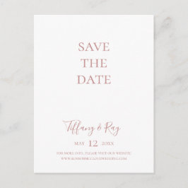 Elegante roze gouden Save The Date-ansichtkaart Uitnodiging Briefkaart