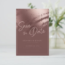 Elegante Roze Gouden Save The Date Kaart