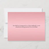 Elegante Roze Gouden Schrift Bedankkaart (Achterkant)