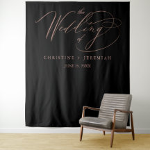 Elegante Roze Gouden Script Calligrafie Zwarte Bru