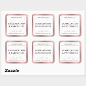 Elegante roze gouden script minimale moderne kaars vierkante sticker (Vel)