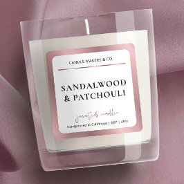 Elegante roze gouden script minimale moderne kaars vierkante sticker