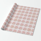 Elegante Roze Gouden Script Prettig Kerstfeest Cadeaupapier (Uitgerold)