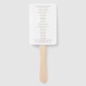 Elegante roze gouden script trouwprogramma handven handwaaier (Achterkant)