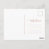 Elegante Roze Gouden Scriptie Huwelijk Bewaar De D Briefkaart (Achterkant)