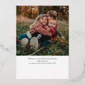 Elegante Roze Gouden Slinger 2 Foto Kerstmis Folie Feestdagenkaart (Achterkant)