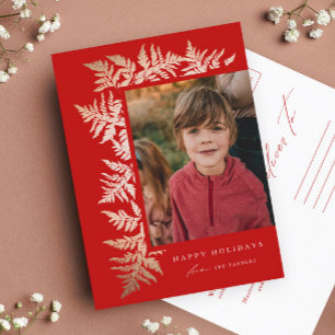 Elegante Roze Gouden Slinger Foto Kerstmis  Feestdagenkaart
