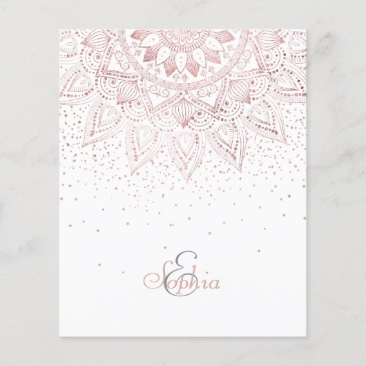 Elegante Roze Gouden Stippen Mandala Flyer (Voorkant)