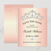 Elegante Roze Gouden Sweet 16 Save The Date Briefkaart (Voorkant / Achterkant)