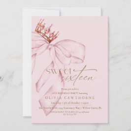 Elegante Roze Gouden Sweet Sixteen Verjaardagsfees Kaart