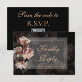 Elegante Roze Gouden Trouw RSVP voor 's Avonds (Voorkant / Achterkant)