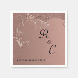 Elegante Roze Gouden Trouwreceptie Servet