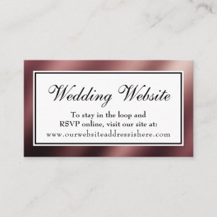 Elegante roze gouden trouwwebsite invoegkaart informatiekaartje