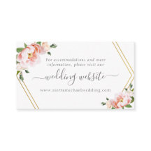 Elegante Roze Gouden Trouwwebsite met Bloemenprint