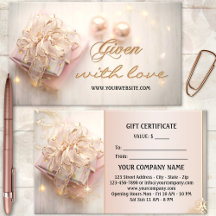 Elegante Roze Gouden Vakantie Cadeaubon