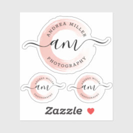 Elegante Roze Gouden Verf Swash Logo Custom Sticke Sticker