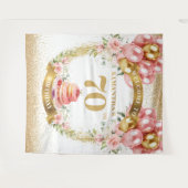 Elegante Roze Gouden Verjaardag 70 Jaar Slagbanner Wandkleed (Voorkant (horizontaal))