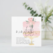 Elegante Roze Gouden Verjaardagstaart 90ste Partij Kaart (Staand voorkant)