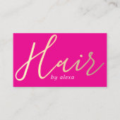 Elegante roze gouden vet haar stylist visitekaartje (Voorkant)