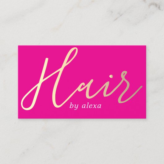 Elegante roze gouden vet haar stylist visitekaartje (Voorkant)