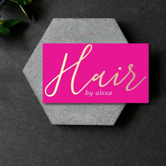 Elegante roze gouden vet haar stylist visitekaartje