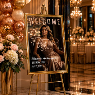 Elegante Roze Gouden Vijftig en Fabulous Poster