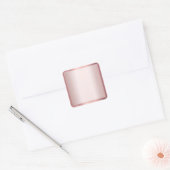 Elegante Roze Gouden Voeg Je Tekst Toe Lege Sjablo Vierkante Sticker (Envelop)